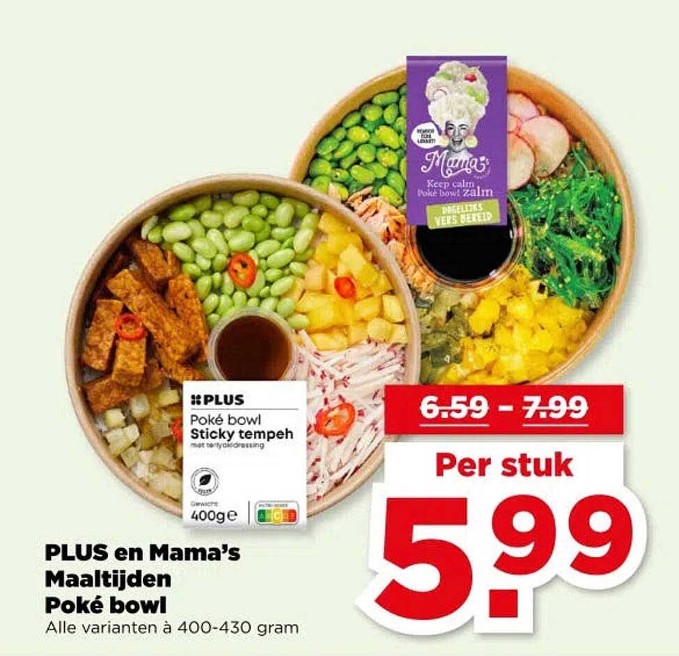 PLUS en Mama's Maaltijden Poké bowl