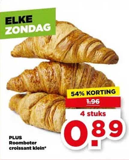 PLUS Roomboter croissant klein* 54% KORTING