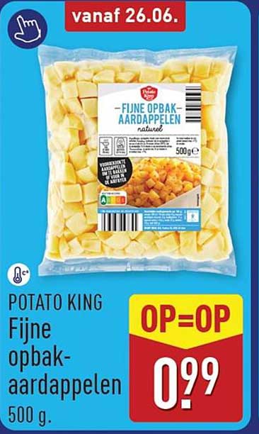 POTATO KING Fijne opbak-aardappelen 500 g. OP=OP