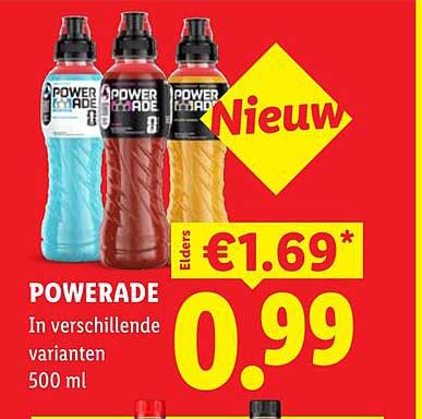 POWERADE In verschillende varianten 500 ml Nieuw