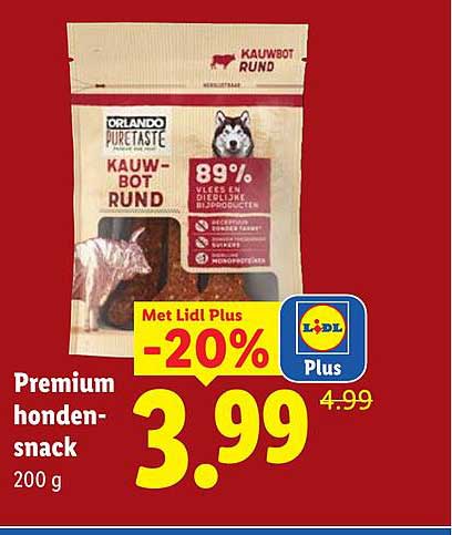 Premium honden-snack 200 g Met Lidl Plus -20%