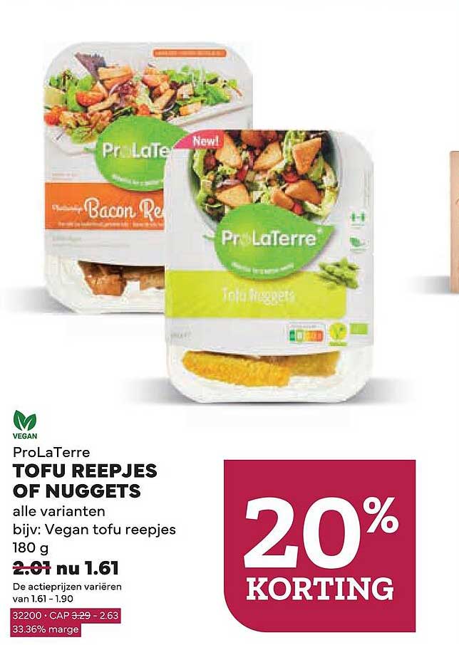 ProLaTerre TOFU REEPJES OF NUGGETS alle varianten