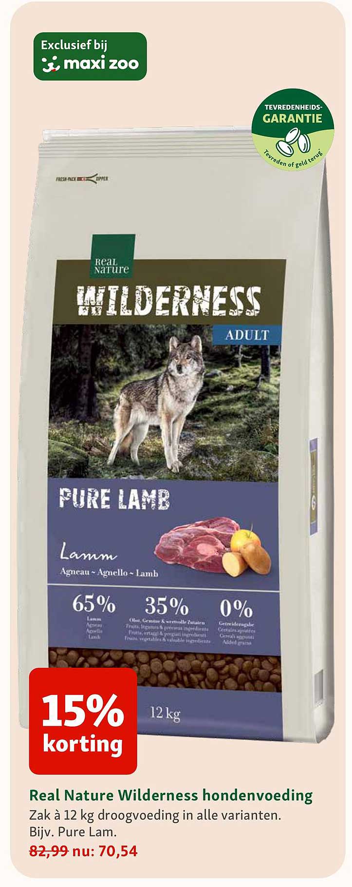 Real Nature Wilderness hondenvoeding 15% korting