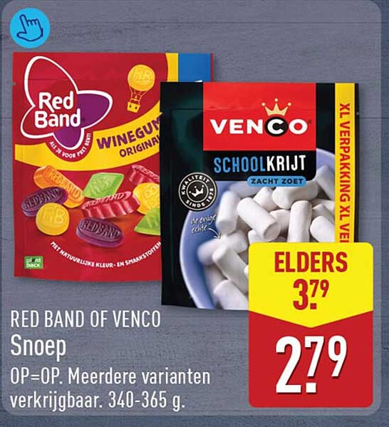RED BAND OF VENCO Snoep OP=OP. Meerdere varianten verkrijgbaar. 340-365 g.