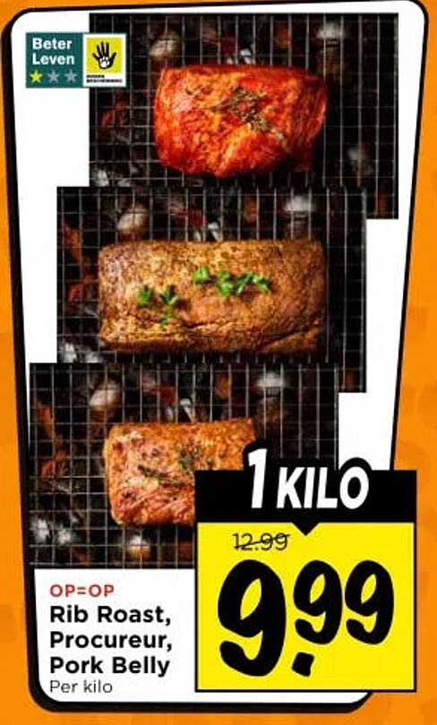 Rib Roast, Procureur, Pork Belly Per kilo