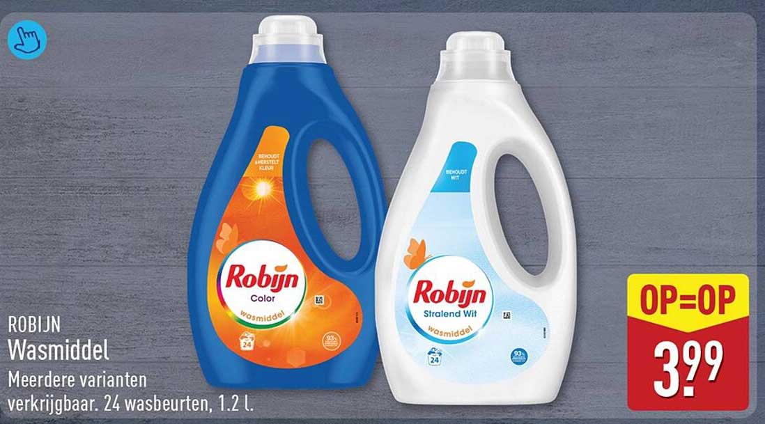 ROBIJN Wasmiddel Meerdere varianten verkrijgbaar. 24 wasbeurten. 1.2 l. OP=OP