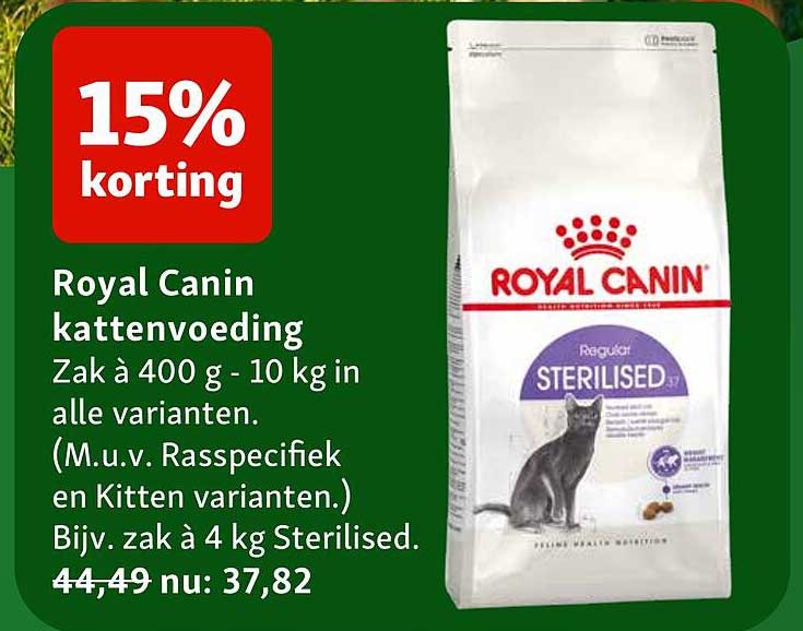 Royal Canin kattenvoeding 15% korting
