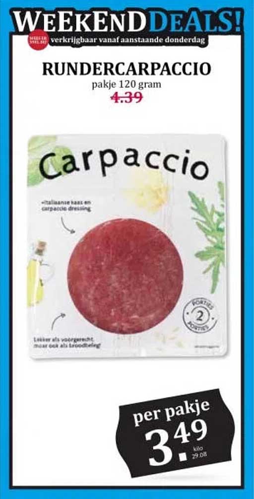 RUNDERCARPACCIO pakje 120 gram