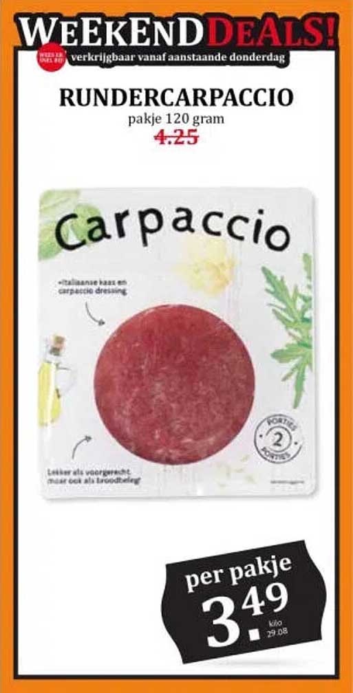 RUNDERCARPACCIO pakje 120 gram