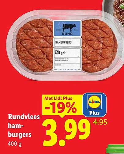 Rundvlees hamburgers 400 g