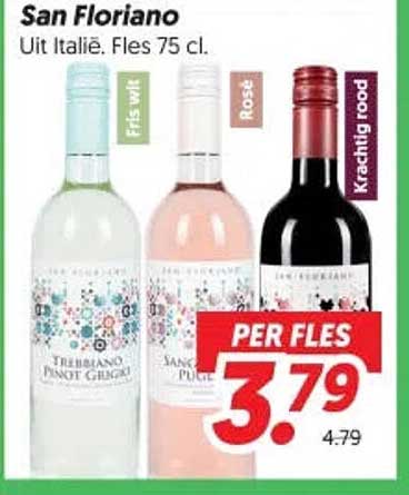 San Floriano Uit Italië. Fles 75 cl. PER FLES