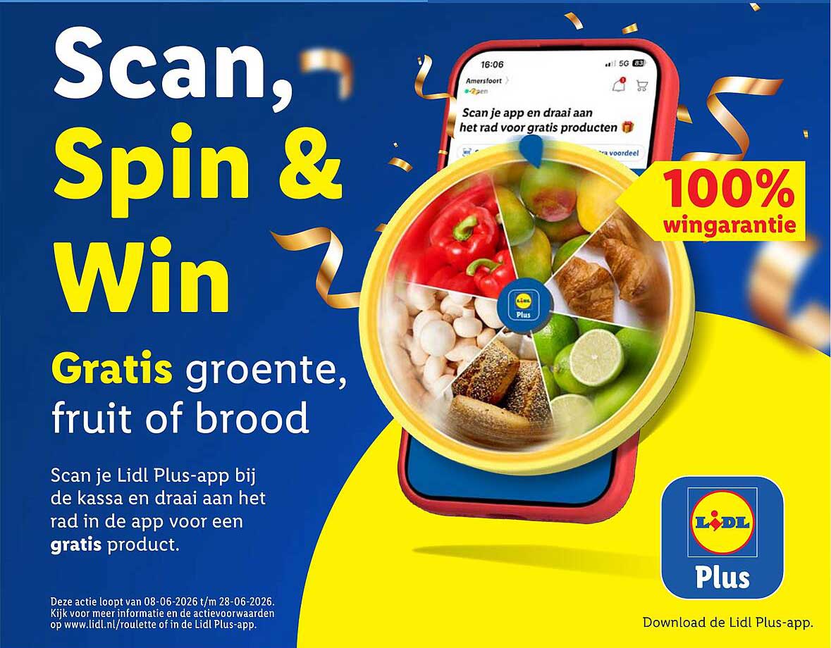 Scan, Spin & Win – Gratis groente, fruit of brood
