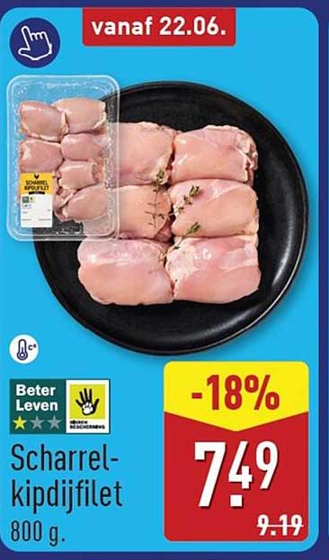 Scharrel-kipdijfilet 800 g -18%