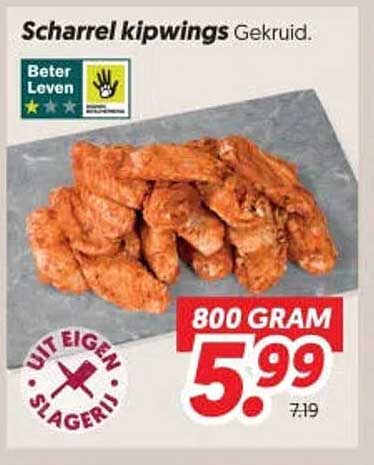 Scharrel kipwings Gekruid