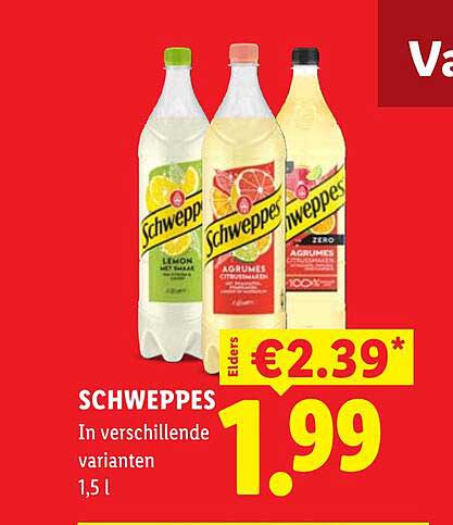 SCHWEPPES In verschillende varianten 1,5 l