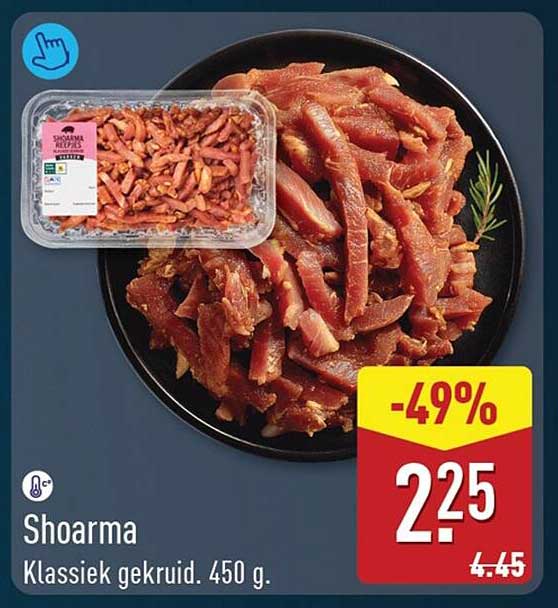 Shoarma Klassiek gekruid. 450 g.