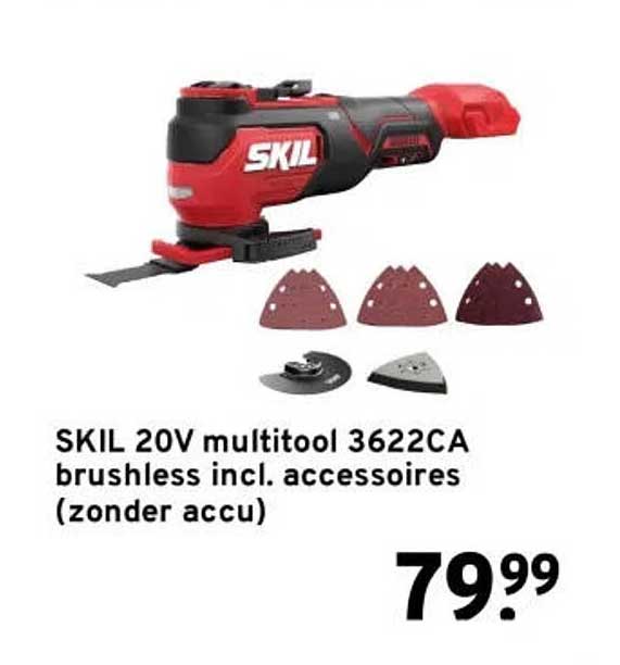 SKIL 20V multitool 3622CA brushless incl. accessoires (zonder accu)