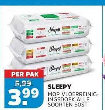 SLEEPY MOP VLOERREINIGINGSDOEKJES ALLE SOORTEN 50ST