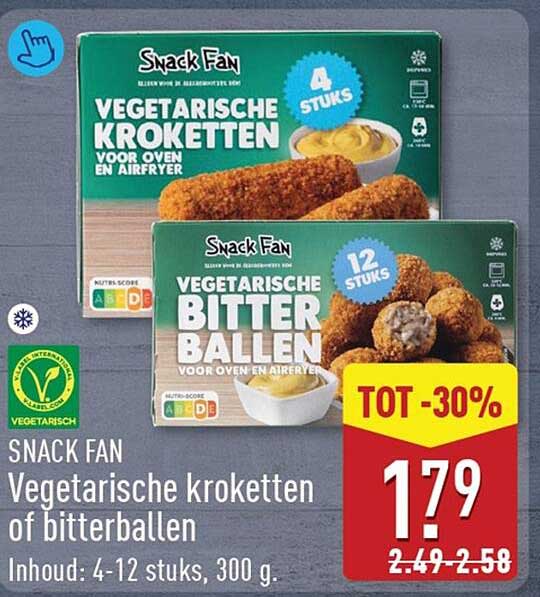 SNACK FAN Vegetarische kroketten of bitterballen TOT -30%