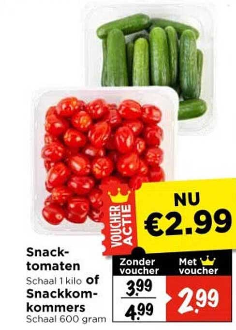 Snack-tomaten Schaal 1 kilo of Snackkommers Schaal 600 gram