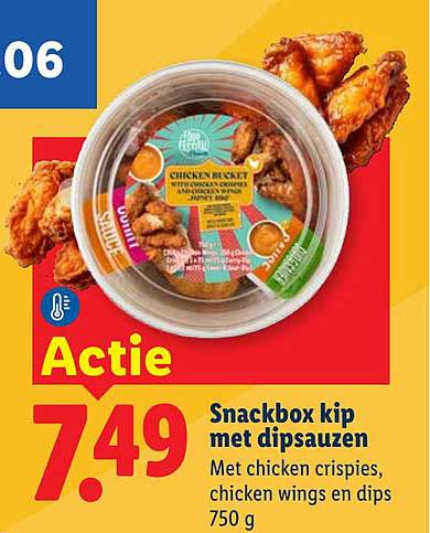 Snackbox kip met dipsauzen