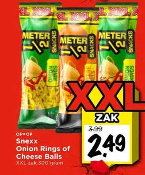 Snexx Onion Rings of Cheese Balls XXL-zak 300 gram