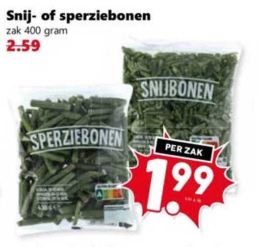Snij- of sperziebonen zak 400 gram