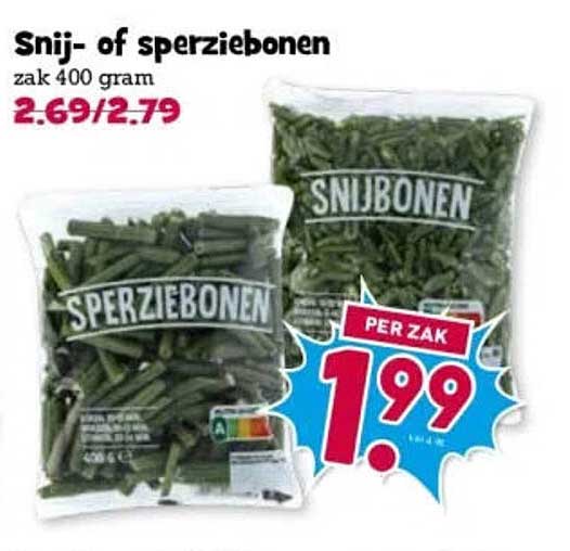 Snij- of sperziebonen zak 400 gram