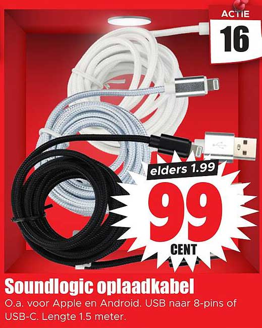 Soundlogic oplaadkabel
