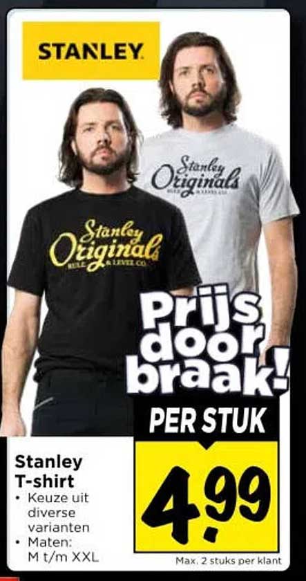 Stanley T-shirt Prijs doorbraak! PER STUK