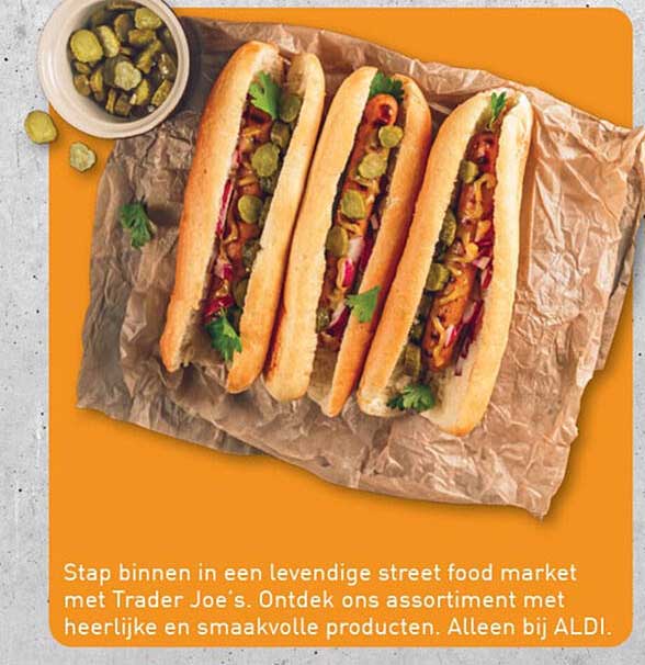 Stap binnen in een levendige street food market met Trader Joe's. Ontdek ons assortiment met heerlijke en smaakvolle producten. Alleen bij ALDI.