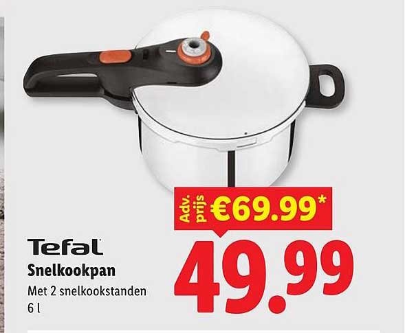 Tefal Snelkookpan Met 2 snelkookstanden 6 l