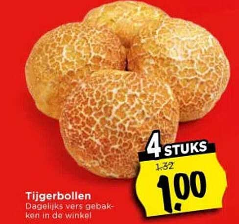 Tijgerbollen 4 stuks