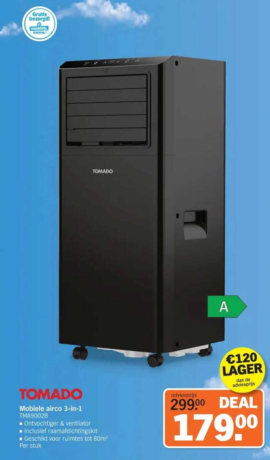 TOMADO Mobiele airco 3-in-1 TMA9002B