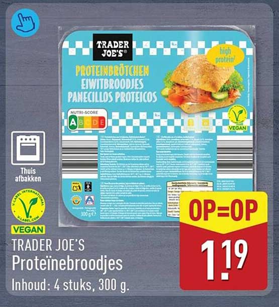 TRADER JOE'S Proteïnebroodjes OP=OP