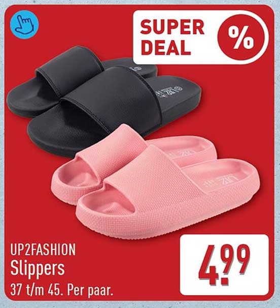 UP2FASHION Slippers 37 t/m 45. Per paar.