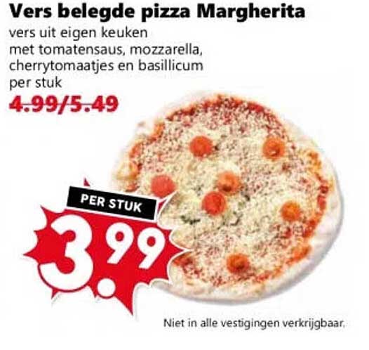 Vers belegde pizza Margherita