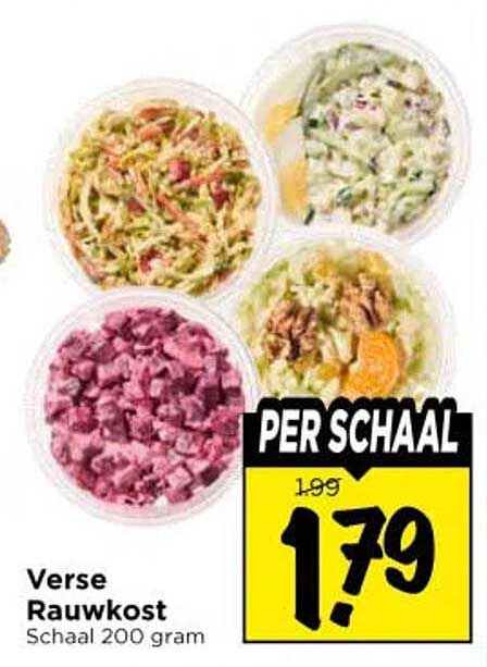 Verse Rauwkost Schaal 200 gram PER SCHAAL