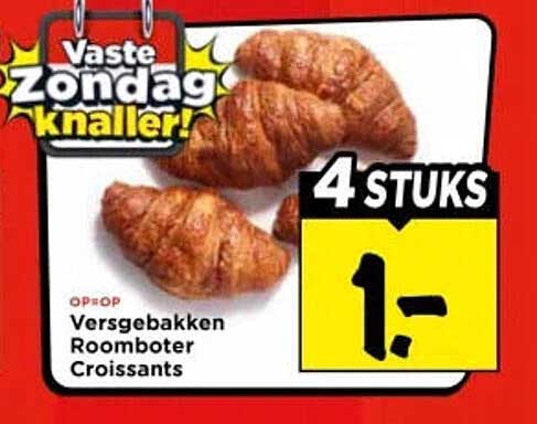 Versgebakken Roomboter Croissants 4 stuks