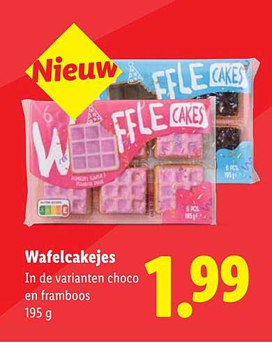 Wafelcakejes In de varianten choco en framboos 195 g Nieuw