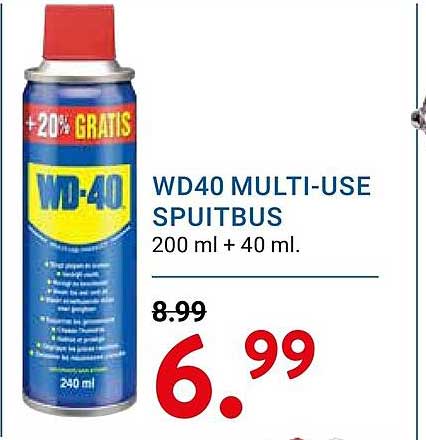 WD40 MULTI-USE SPUITBUS 200 ml + 40 ml.