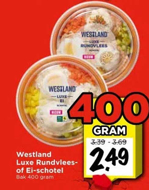 Westland Luxe Rundvlees- of Ei-schotel Bak 400 gram