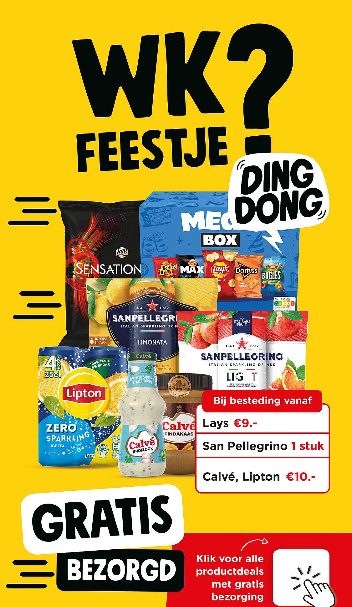 WK? Feestje! Ding Dong Gratis Bezorgd