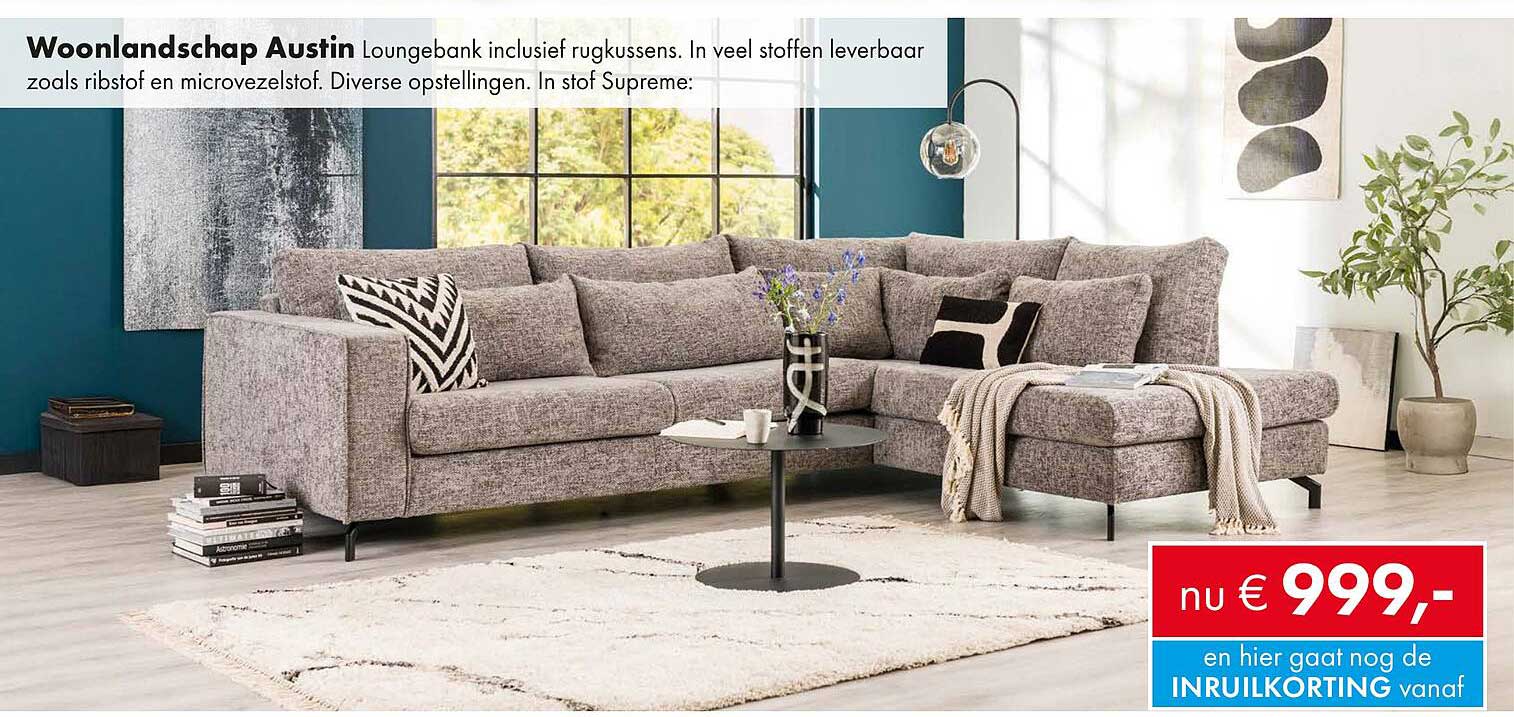 Woonlandschap Austin Loungbank inclusief rugkussens
