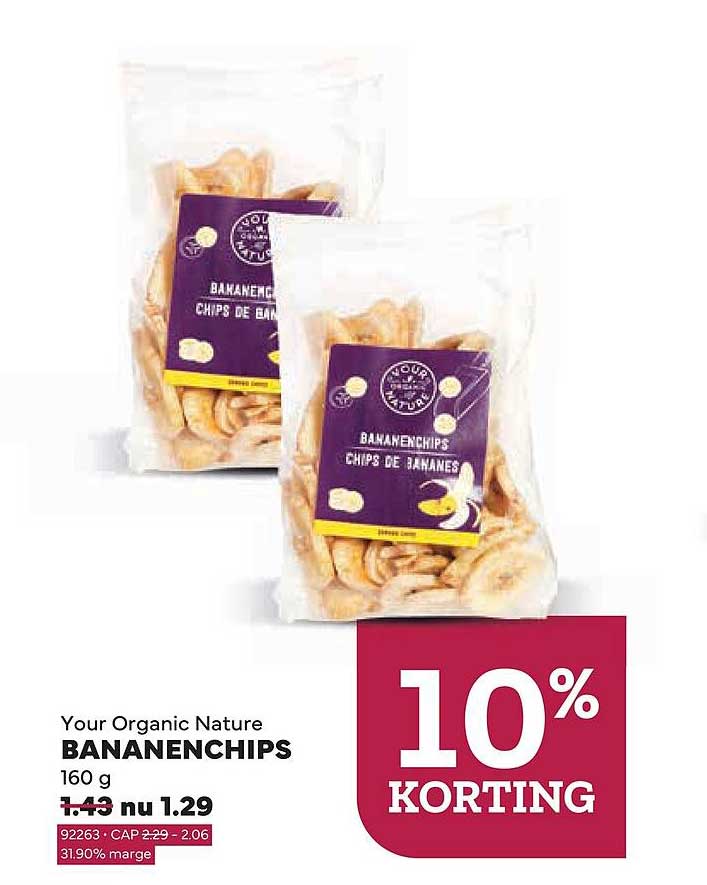 Your Organic Nature BANANENCHIPS 160 g 10% KORTING