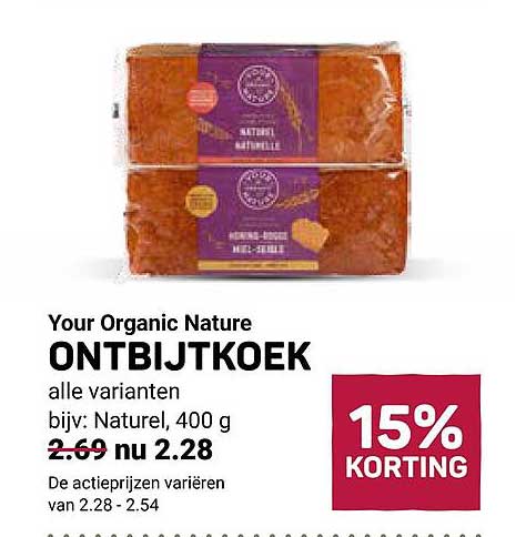 Your Organic Nature ONTBIJTKOEK alle varianten
