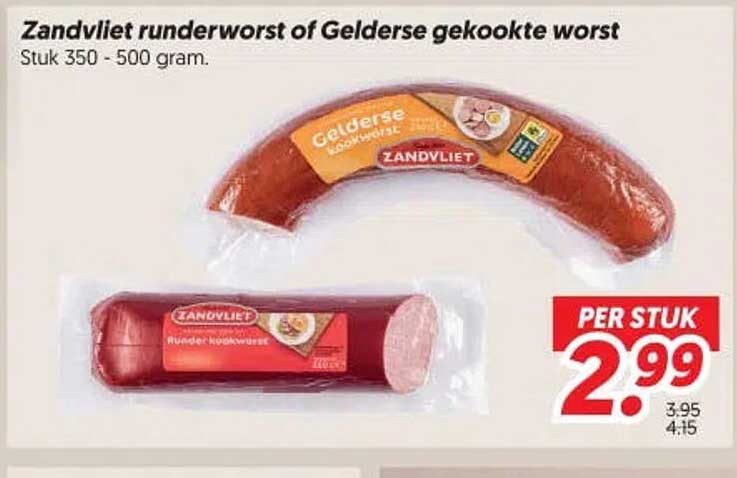Zandvliet runderworst of Gelderse gekookte worst