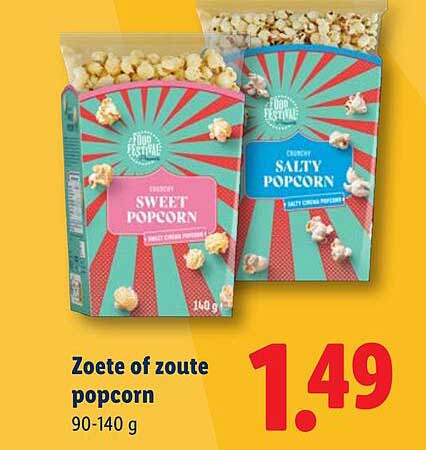 Zoete of zoute popcorn 90-140 g