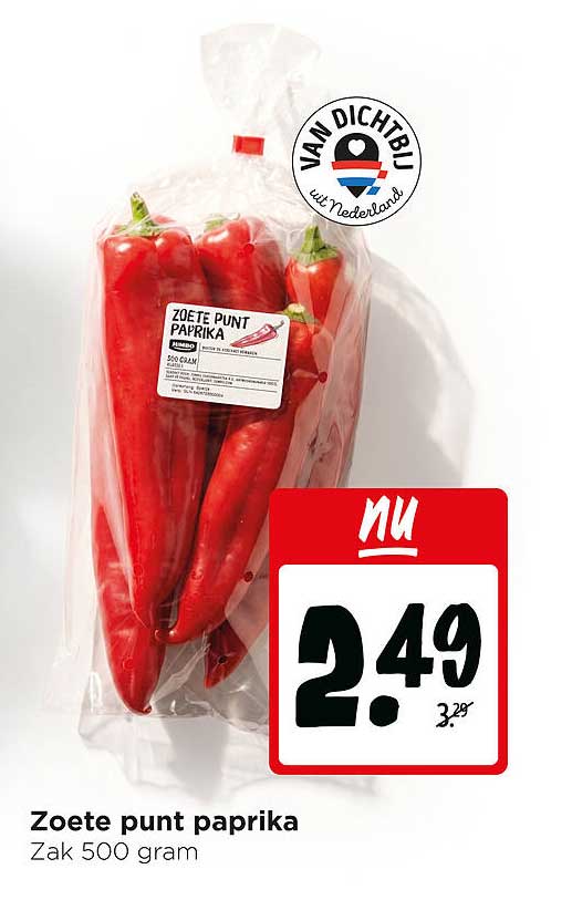 Zoete punt paprika Zak 500 gram