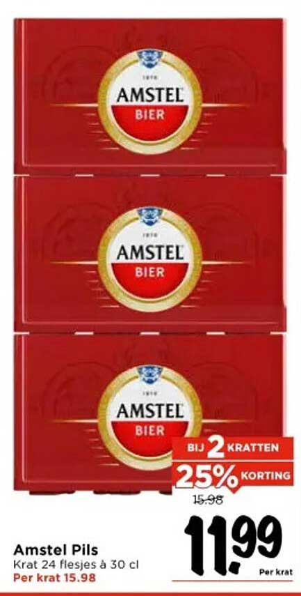 Amstel Pils Krat 24 flesjes à 30 cl